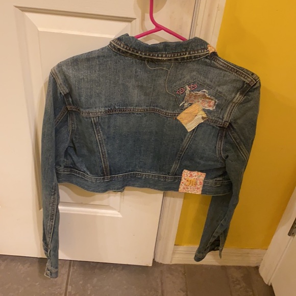 Patchwork crop denim jacket - Picture 2 of 2